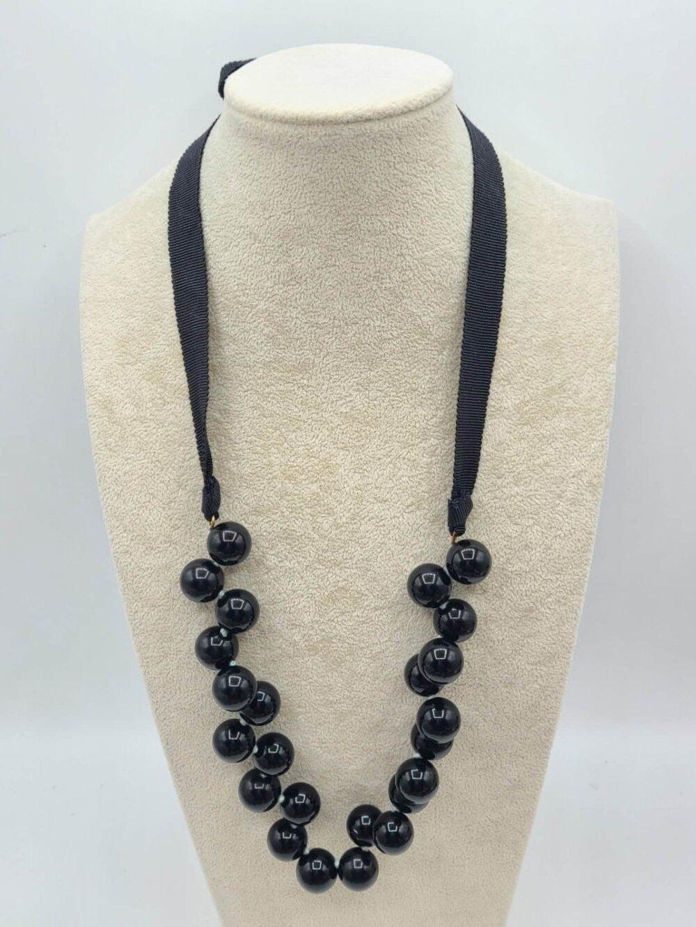 J Crew Black Beads with Black Tie